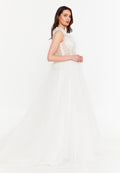 Sleeveless Maxi Tulle A - Line Regular Prom Dress aln1881 - Prom Dress - Istanbul Fashion Center