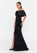 Off Shoulder Maxi Viscose Mermaid Regular Wedding Guest Dress hot5135 - Wedding Guest Dress - Istanbul Fashion Center
