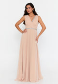 Sleeveless Maxi Chiffon Column Regular Wedding Guest Dress fvl6036 - Wedding Guest Dress - Istanbul Fashion Center