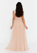 Sleeveless Maxi Chiffon Column Regular Wedding Guest Dress fvl6036 - Wedding Guest Dress - Istanbul Fashion Center