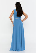 Sleeveless Maxi Chiffon Column Regular Wedding Guest Dress fvl6036 - Wedding Guest Dress - Istanbul Fashion Center