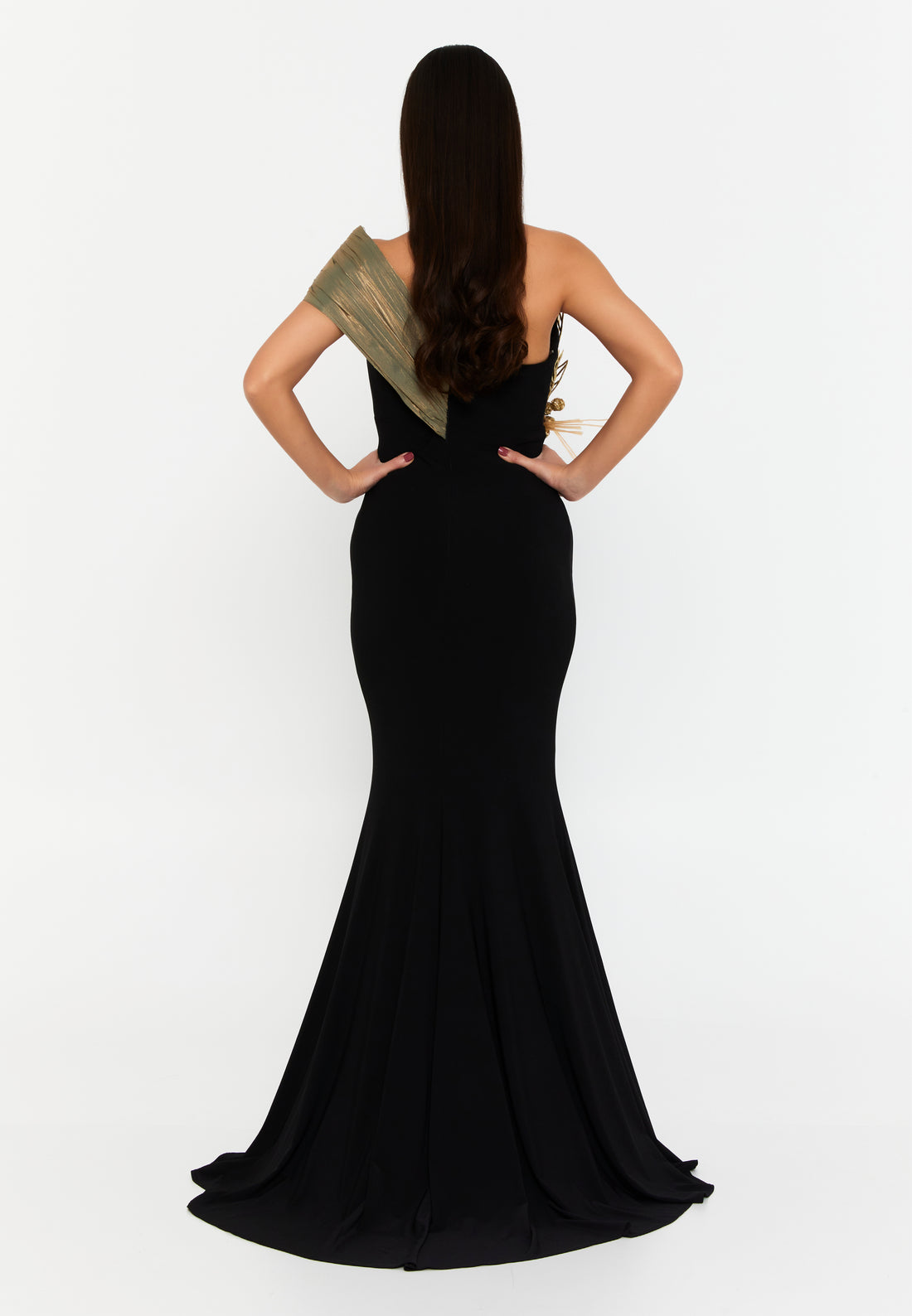 One Shoulder Maxi Lycra Mermaid Regular Wedding Guest Dress ren6271