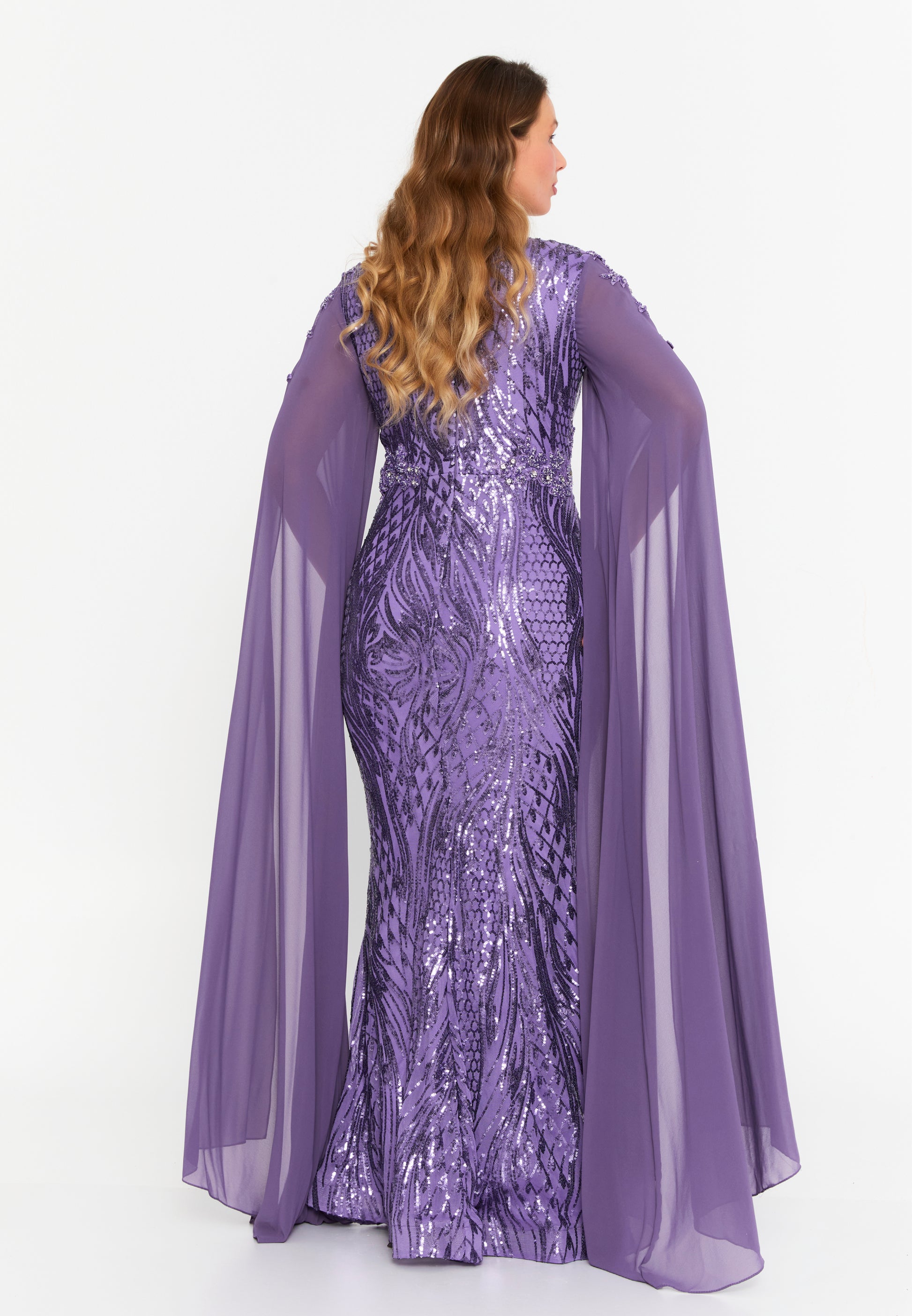 Mid-Length Maxi Tulle Mermaid Plus Size Wedding Guest Dress lns5206 - Wedding Guest Dress - Istanbul Fashion Center