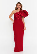 One Shoulder Maxi Crepe Column Plus Size Wedding Guest Dress hot9720 - Wedding Guest Dress - Istanbul Fashion Center