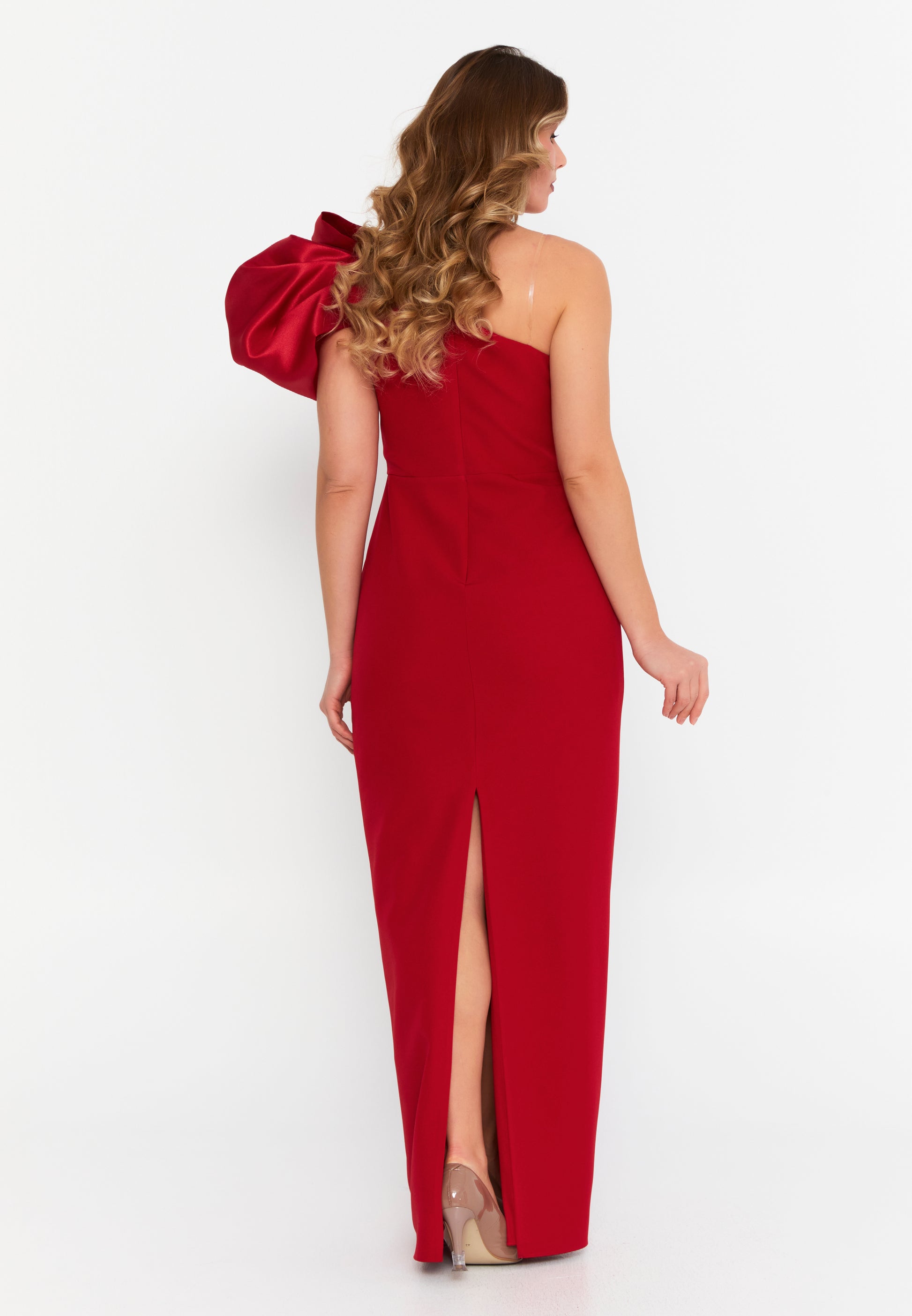 One Shoulder Maxi Crepe Column Plus Size Wedding Guest Dress hot9720 - Wedding Guest Dress - Istanbul Fashion Center