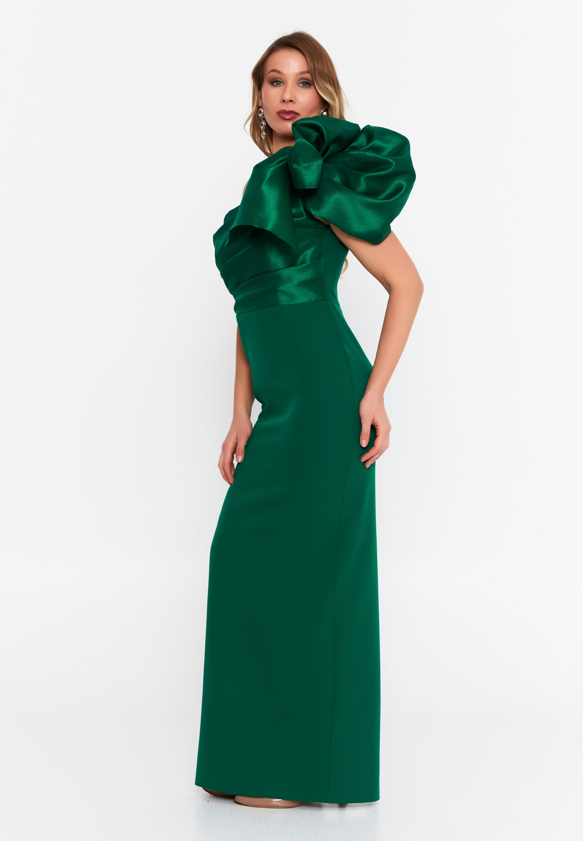 One Shoulder Maxi Crepe Column Plus Size Wedding Guest Dress hot9720 - Wedding Guest Dress - Istanbul Fashion Center