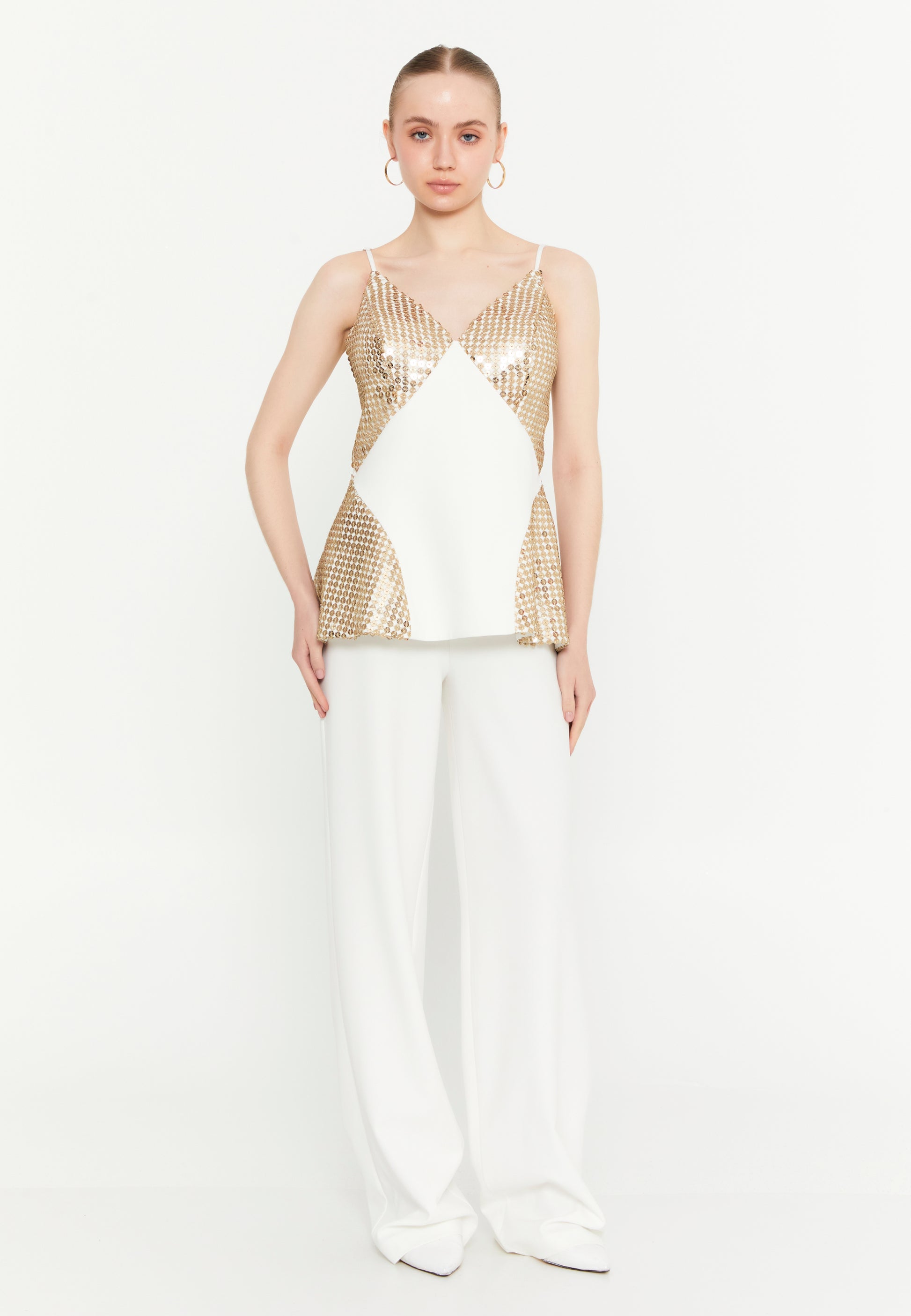 Sleeveless Viscose Regular Fit Regular Evening Jumpsuit gyg25y7504 - Evening Jumpsuit - Istanbul Fashion Center