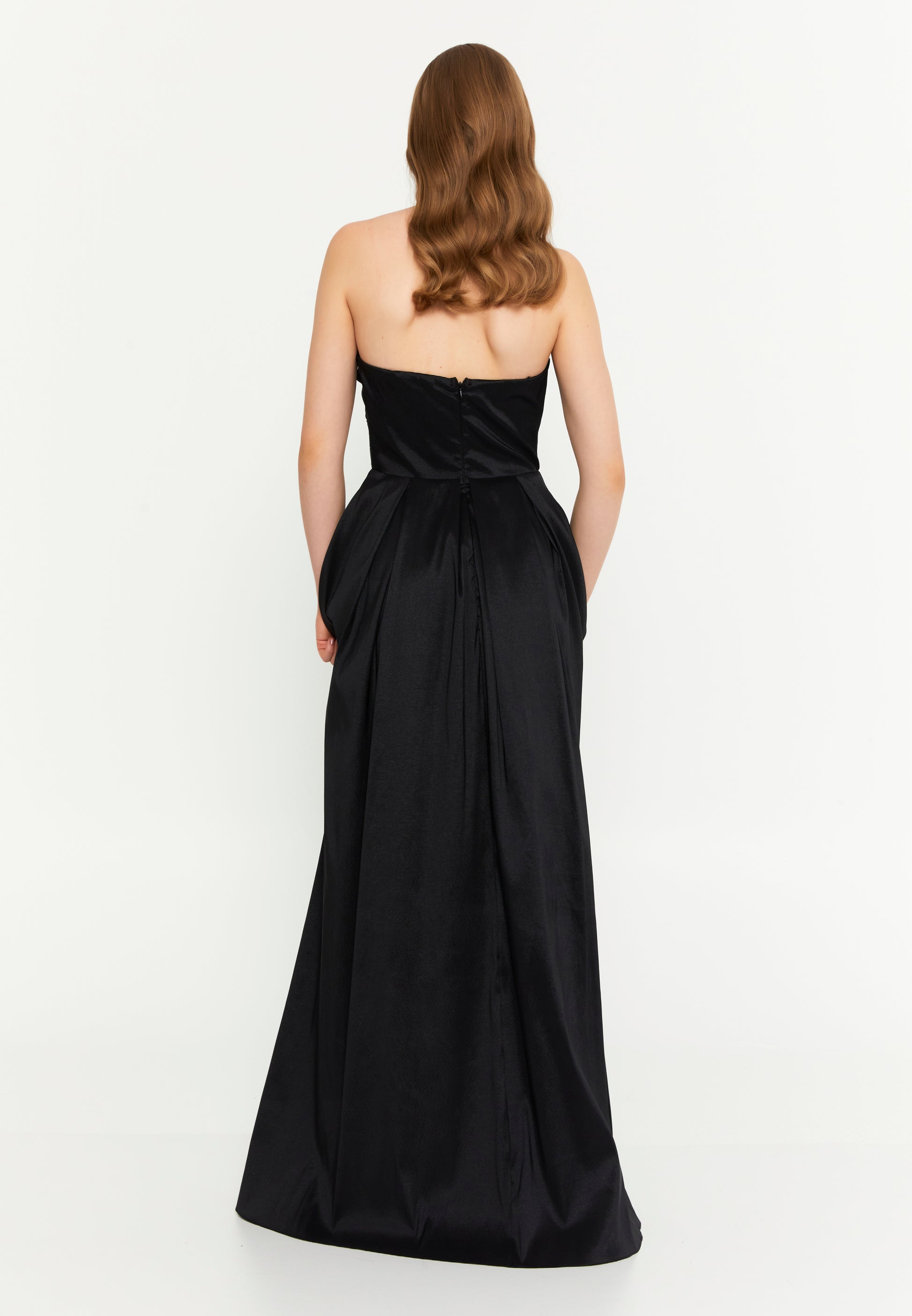 Strapless Maxi Polyester Column Regular Wedding Guest Dress ale2347 - Wedding Guest Dress - Istanbul Fashion Center