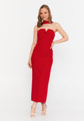 Sleeveless Maxi Viscose Column Regular Evening Dress ale2380 - Evening Dress - Istanbul Fashion Center