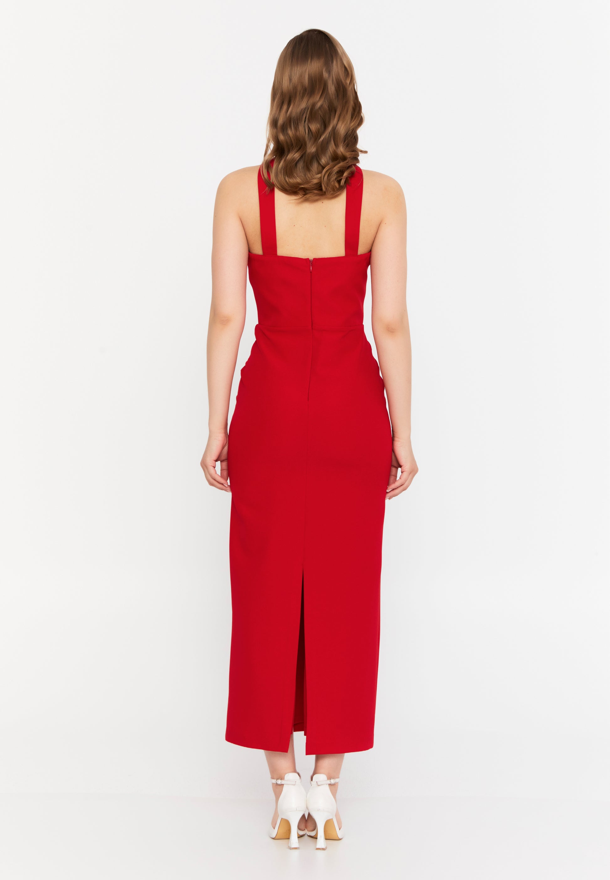 Sleeveless Maxi Viscose Column Regular Evening Dress ale2380 - Evening Dress - Istanbul Fashion Center