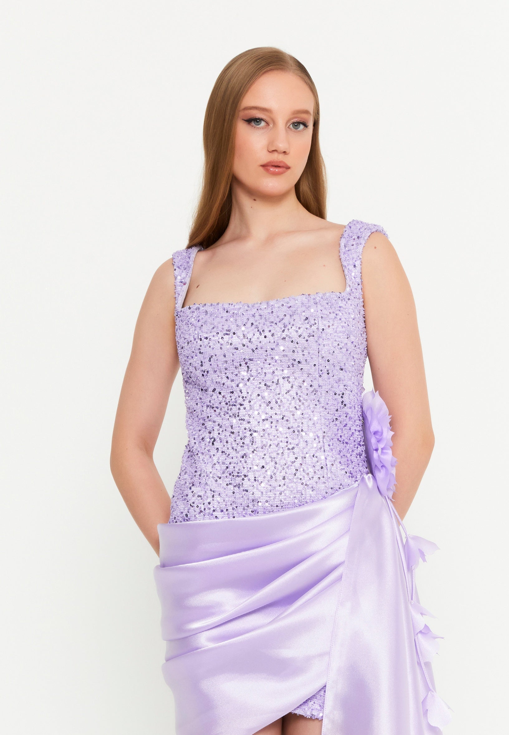 Sleeveless Mini Sequin Column Regular Cocktail Dress ren7343 - Cocktail Dress - Istanbul Fashion Center