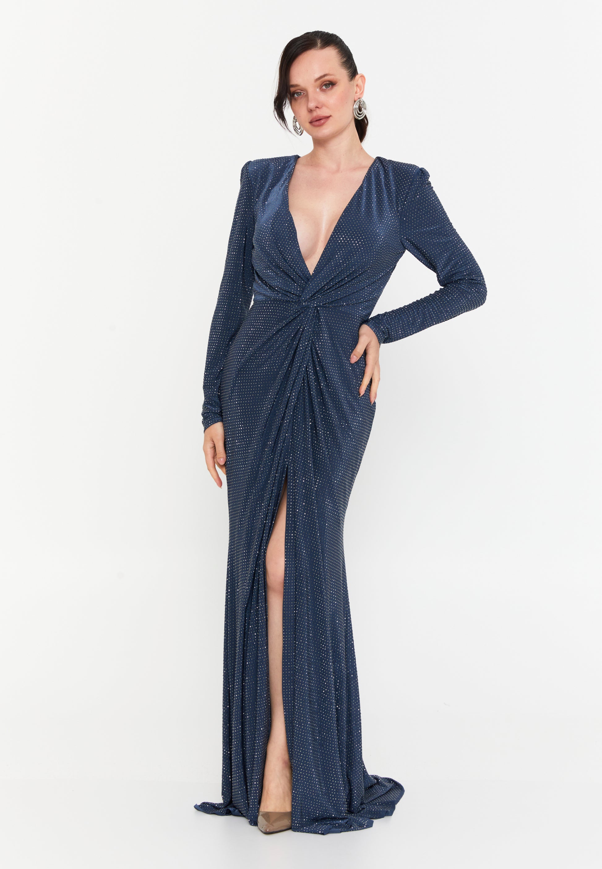 Long Sleeve Maxi Lycra Mermaid Regular Evening Dress ely2005 - Evening Dress - Istanbul Fashion Center