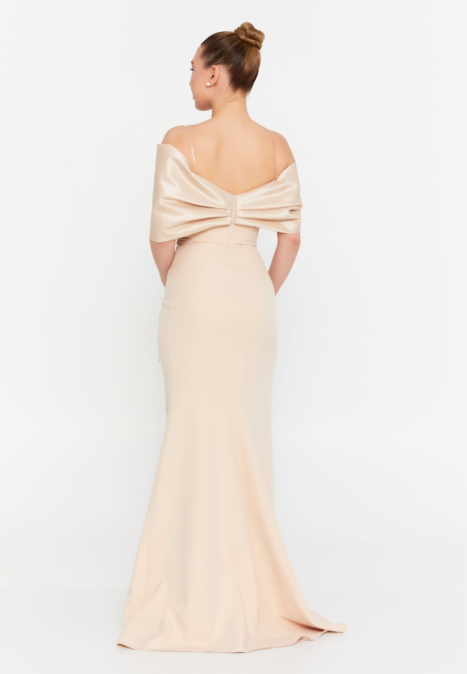 Off Shoulder Maxi Viscose Mermaid Regular Wedding Guest Dress hot5135 - Wedding Guest Dress - Istanbul Fashion Center