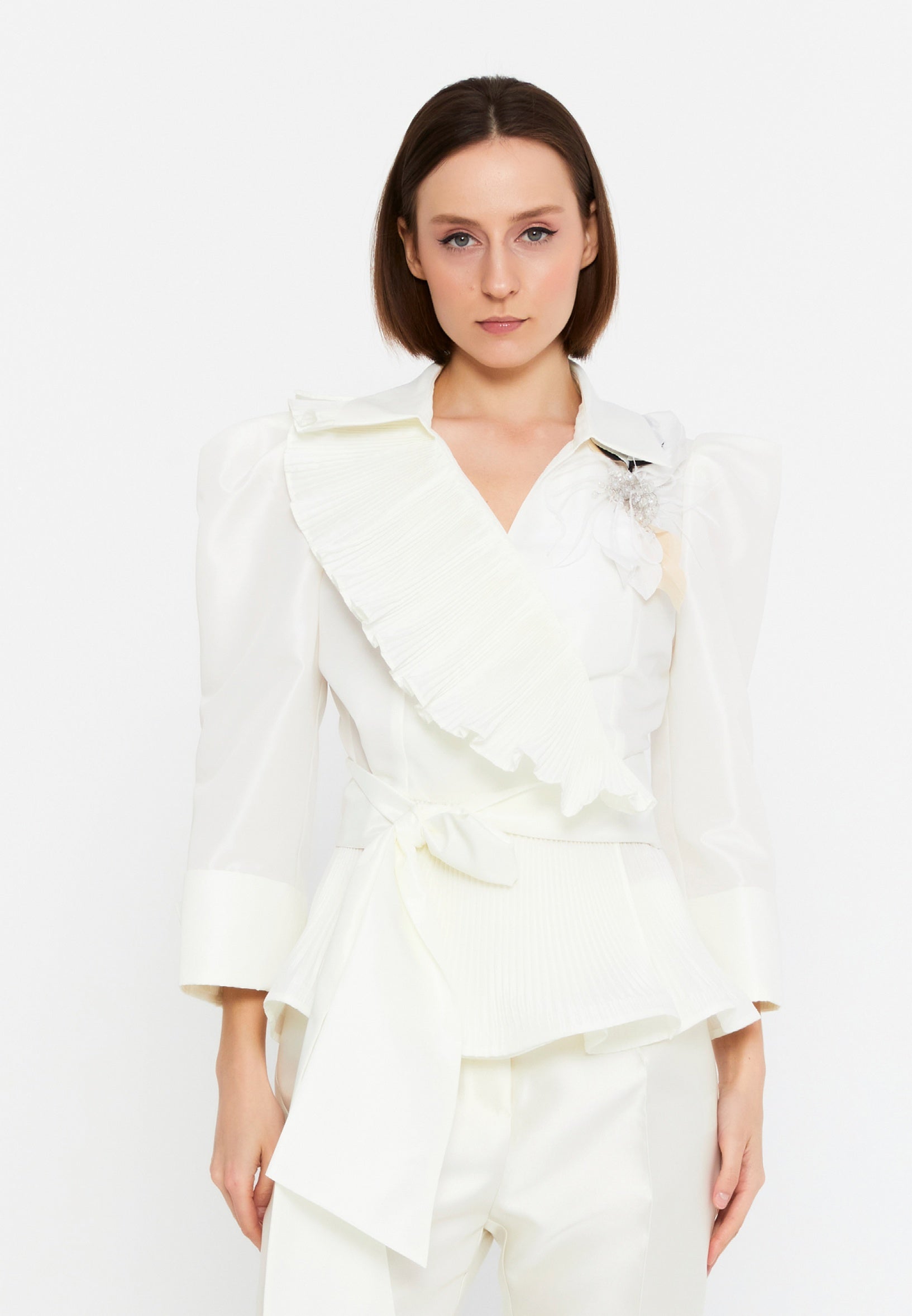 Long Sleeve Solid Color Regular Blouse say2514002 - Blouse - Istanbul Fashion Center