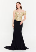 One Shoulder Maxi Viscose Mermaid Regular Evening Dress shwsw0197 - Evening Dress - Istanbul Fashion Center