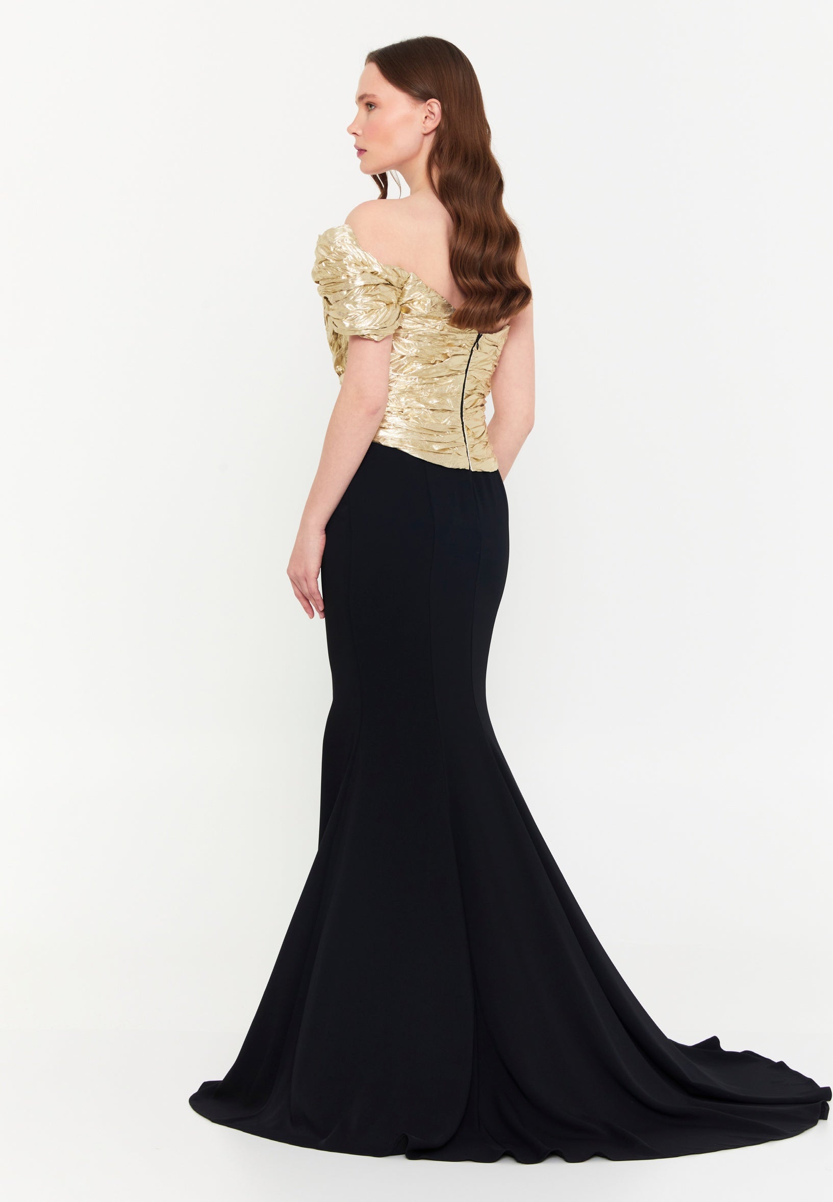 One Shoulder Maxi Viscose Mermaid Regular Evening Dress shwsw0197 - Evening Dress - Istanbul Fashion Center