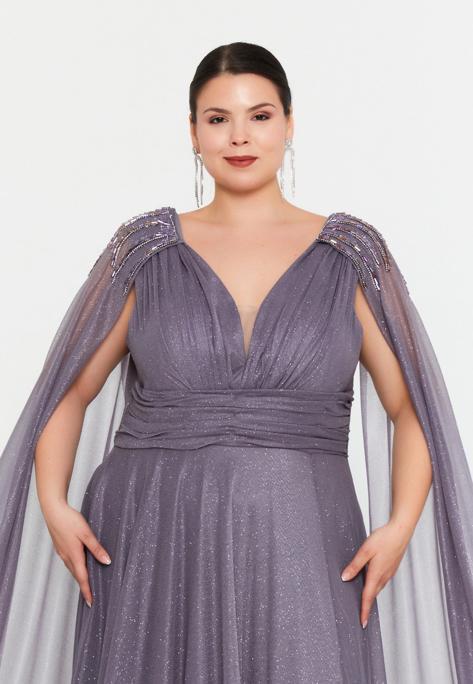 Sleeveless Maxi Lycra Column Plus Size Wedding Guest Dress swr2758