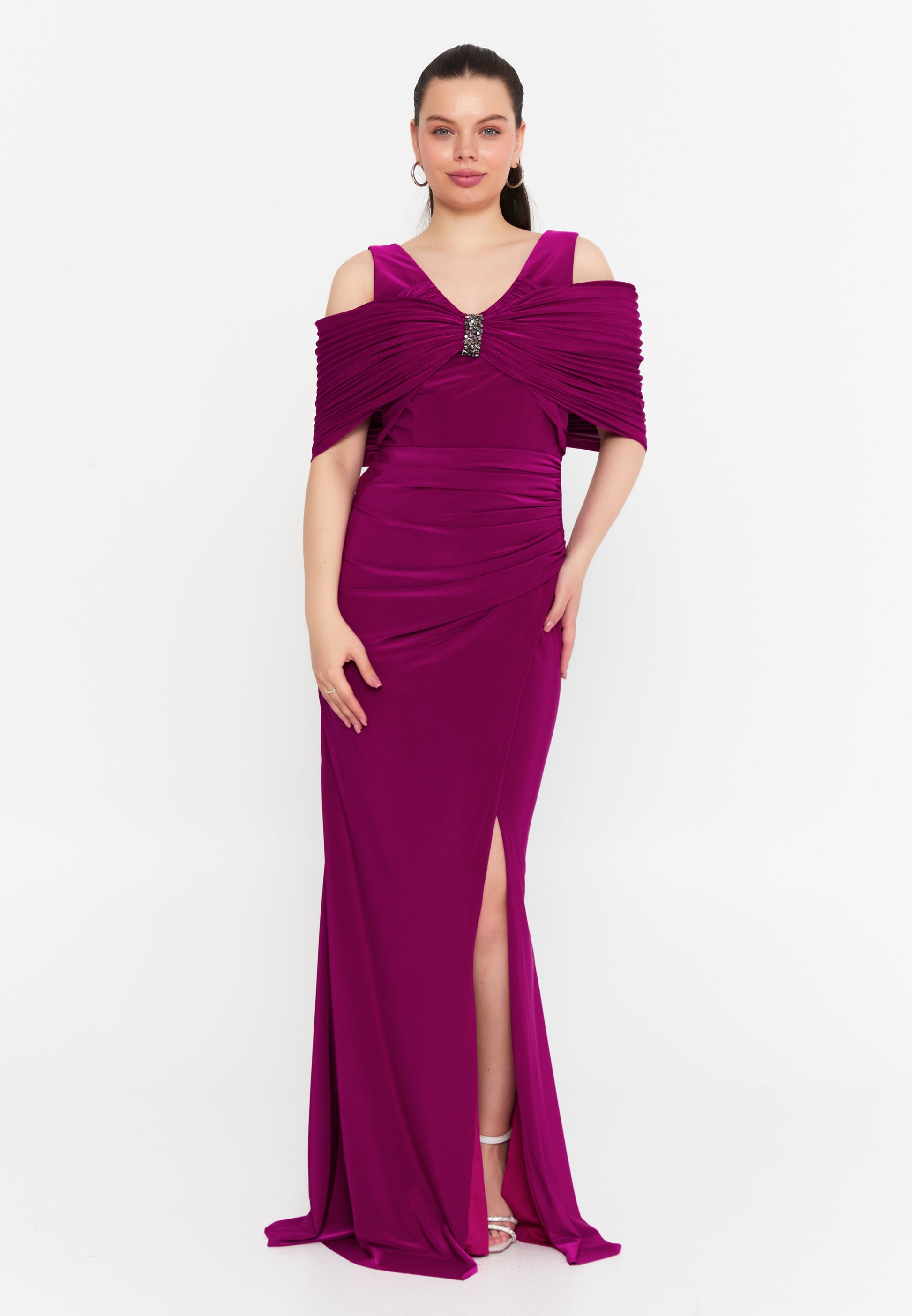 Sleeveless Maxi Lycra Mermaid Regular Wedding Guest Dress swr5629 - Wedding Guest Dress - Istanbul Fashion Center