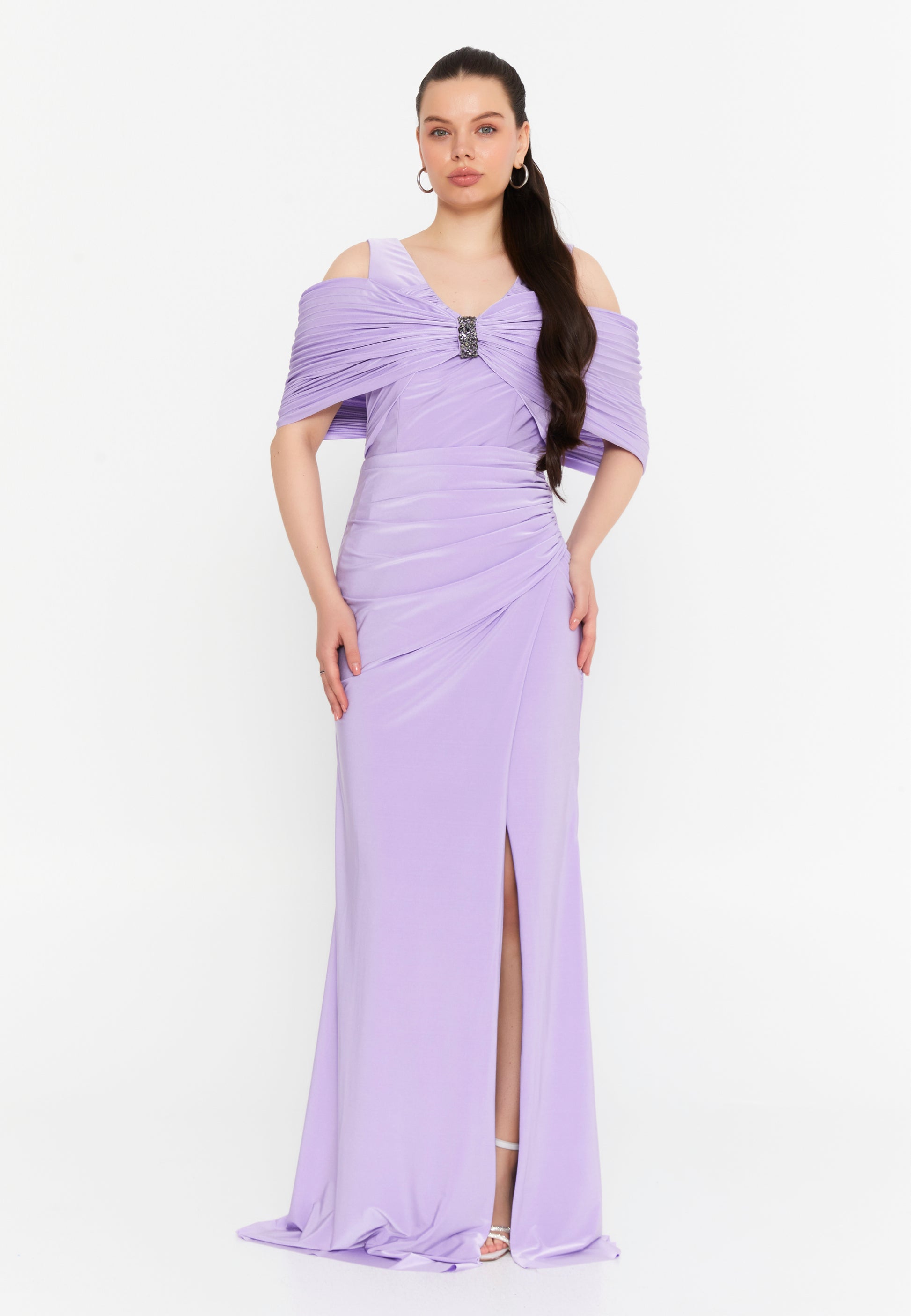 Sleeveless Maxi Lycra Mermaid Regular Wedding Guest Dress swr5629 - Wedding Guest Dress - Istanbul Fashion Center