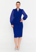 Long Sleeve Midi Polyester Column Regular Evening Dress ris2428 - Evening Dress - Istanbul Fashion Center