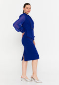 Long Sleeve Midi Polyester Column Regular Evening Dress ris2428 - Evening Dress - Istanbul Fashion Center