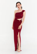 One Shoulder Maxi Lycra Column Regular Evening Dress drd7061 - Evening Dress - Istanbul Fashion Center