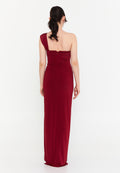 One Shoulder Maxi Lycra Column Regular Evening Dress drd7061 - Evening Dress - Istanbul Fashion Center