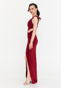 One Shoulder Maxi Lycra Column Regular Evening Dress drd7061 - Evening Dress - Istanbul Fashion Center