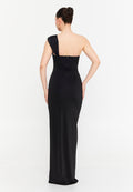 One Shoulder Maxi Lycra Column Regular Evening Dress drd7061 - Evening Dress - Istanbul Fashion Center