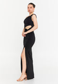 One Shoulder Maxi Lycra Column Regular Evening Dress drd7061 - Evening Dress - Istanbul Fashion Center