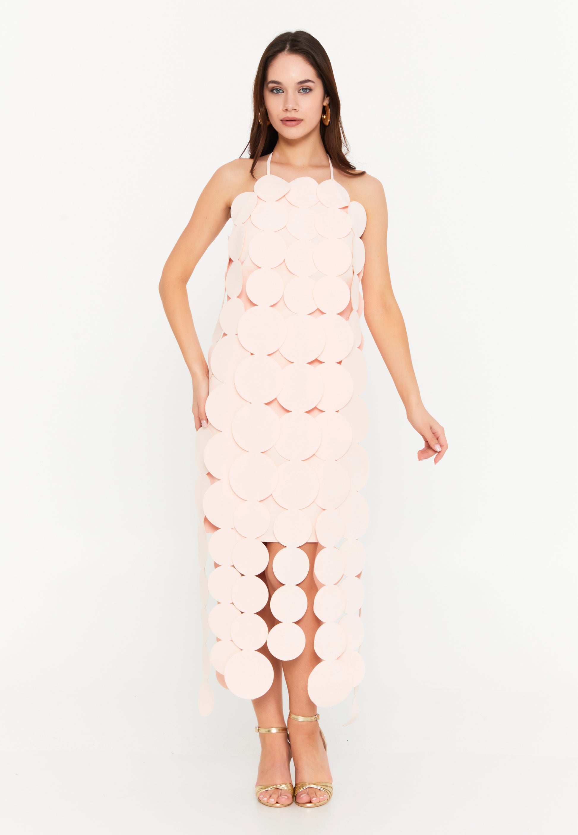 Sleeveless Mini Viscose Column Regular Evening Dress ren7353 - Evening Dress - Istanbul Fashion Center