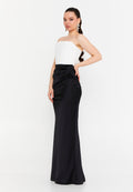 Strapless Maxi Satin Mermaid Regular Wedding Guest Dress ale2386 - Wedding Guest Dress - Istanbul Fashion Center