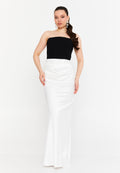 Strapless Maxi Satin Mermaid Regular Wedding Guest Dress ale2386 - Wedding Guest Dress - Istanbul Fashion Center