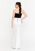 Strapless Maxi Satin Mermaid Regular Wedding Guest Dress ale2386 - Wedding Guest Dress - Istanbul Fashion Center