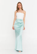 Strapless Maxi Satin Mermaid Regular Wedding Guest Dress ale2386 - Wedding Guest Dress - Istanbul Fashion Center