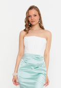 Strapless Maxi Satin Mermaid Regular Wedding Guest Dress ale2386 - Wedding Guest Dress - Istanbul Fashion Center