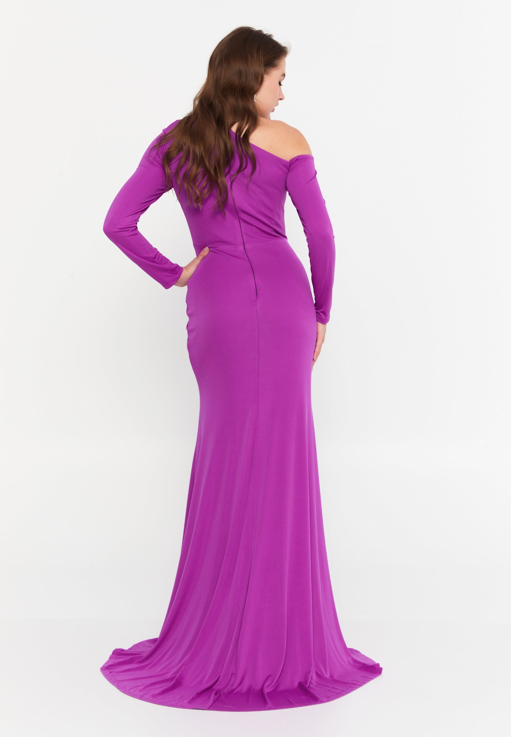 Long Sleeve Maxi Lycra Mermaid Regular Wedding Guest Dress frc10008 - Wedding Guest Dress - Istanbul Fashion Center