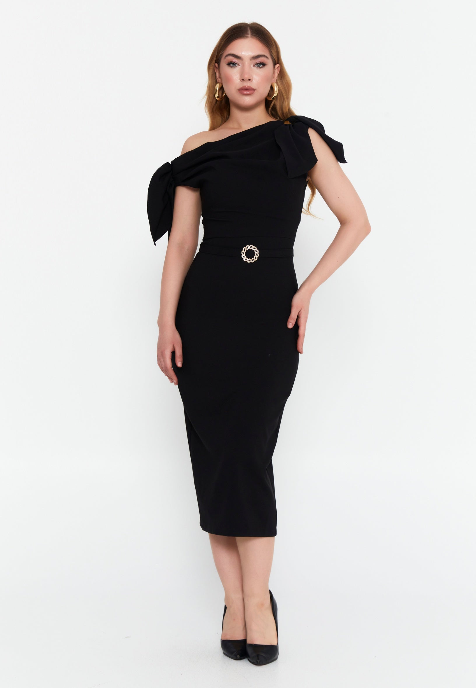 Sleeveless Midi Viscose Column Regular Evening Dress lrs25y3575 - Evening Dress - Istanbul Fashion Center