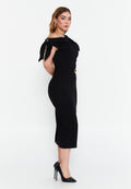 Sleeveless Midi Viscose Column Regular Evening Dress lrs25y3575 - Evening Dress - Istanbul Fashion Center