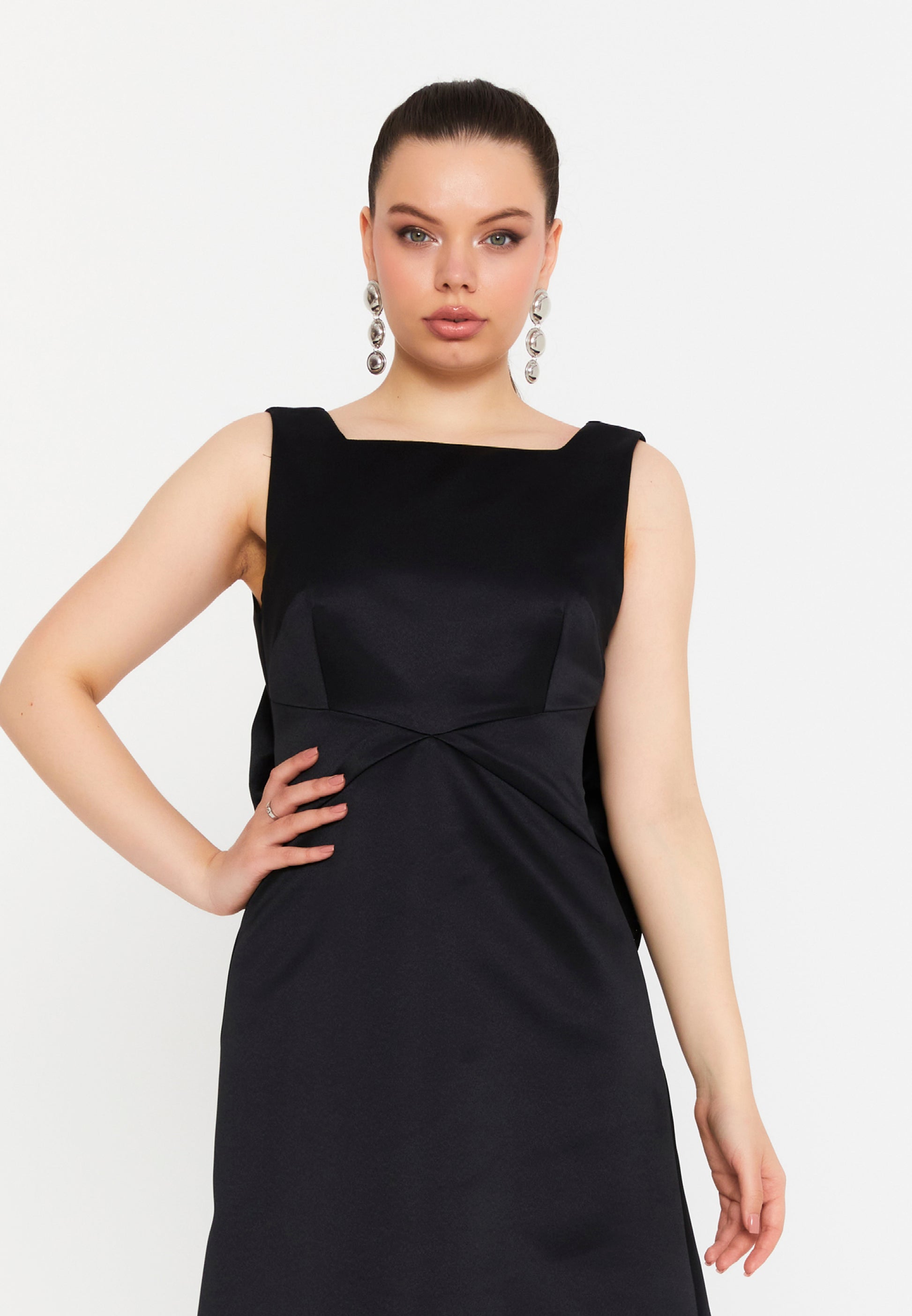 Sleeveless Mini Viscose Column Regular Cocktail Dress ale2389 - Cocktail Dress - Istanbul Fashion Center