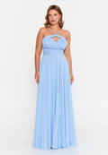Sleeveless Maxi Chiffon Column Regular Evening Dress drd7076 - Evening Dress - Istanbul Fashion Center
