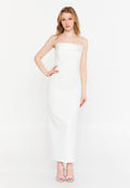 Sleeveless Midi Crepe Column Regular Evening Dress ale2420 - Evening Dress - Istanbul Fashion Center