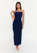 Sleeveless Midi Crepe Column Regular Evening Dress ale2420 - Evening Dress - Istanbul Fashion Center