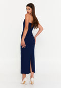 Sleeveless Midi Crepe Column Regular Evening Dress ale2420 - Evening Dress - Istanbul Fashion Center