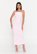 Sleeveless Midi Crepe Column Regular Evening Dress ale2420 - Evening Dress - Istanbul Fashion Center
