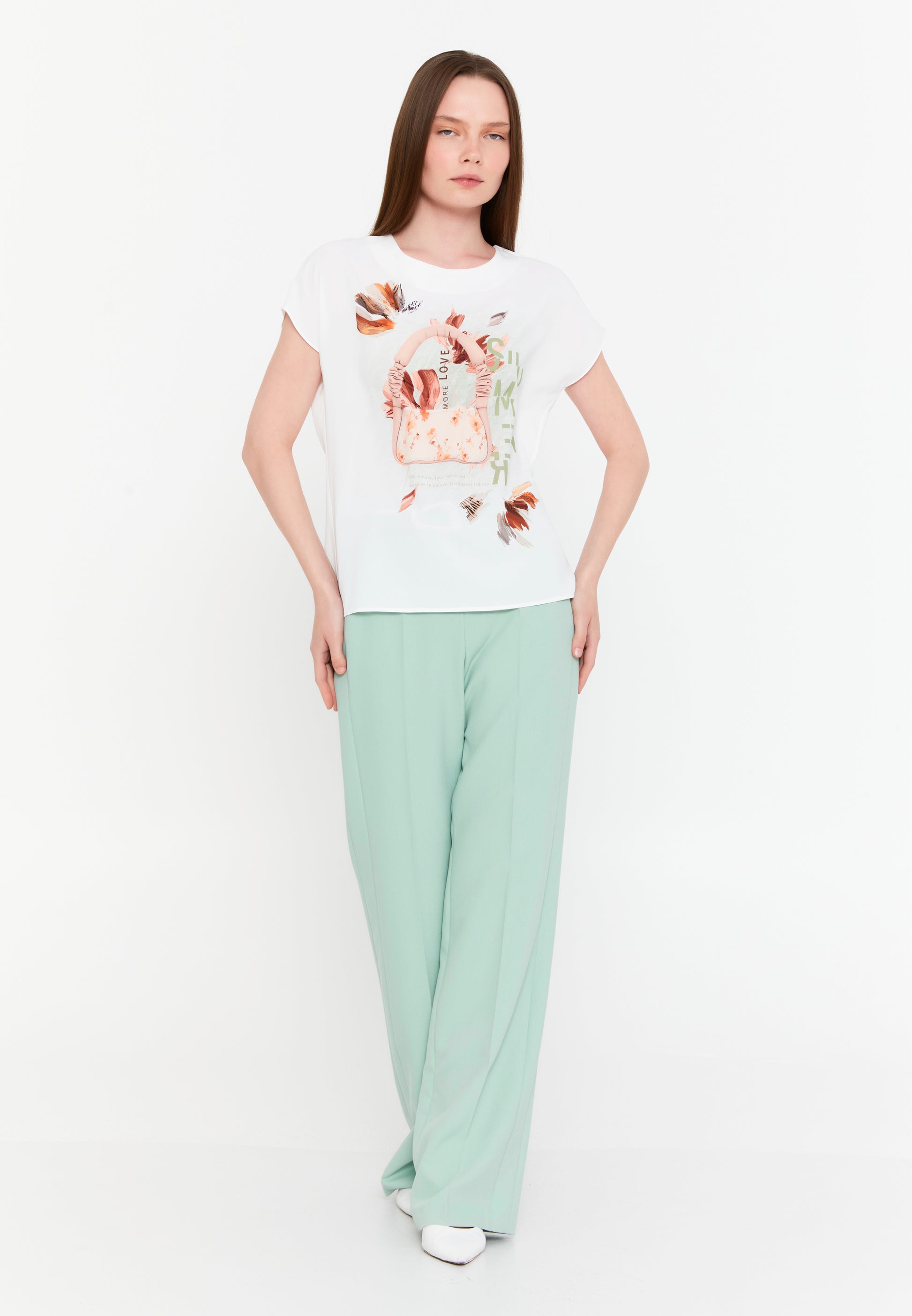 Off Shoulder Printed Regular Blouse mrk035-5165 - Blouse - Istanbul Fashion Center