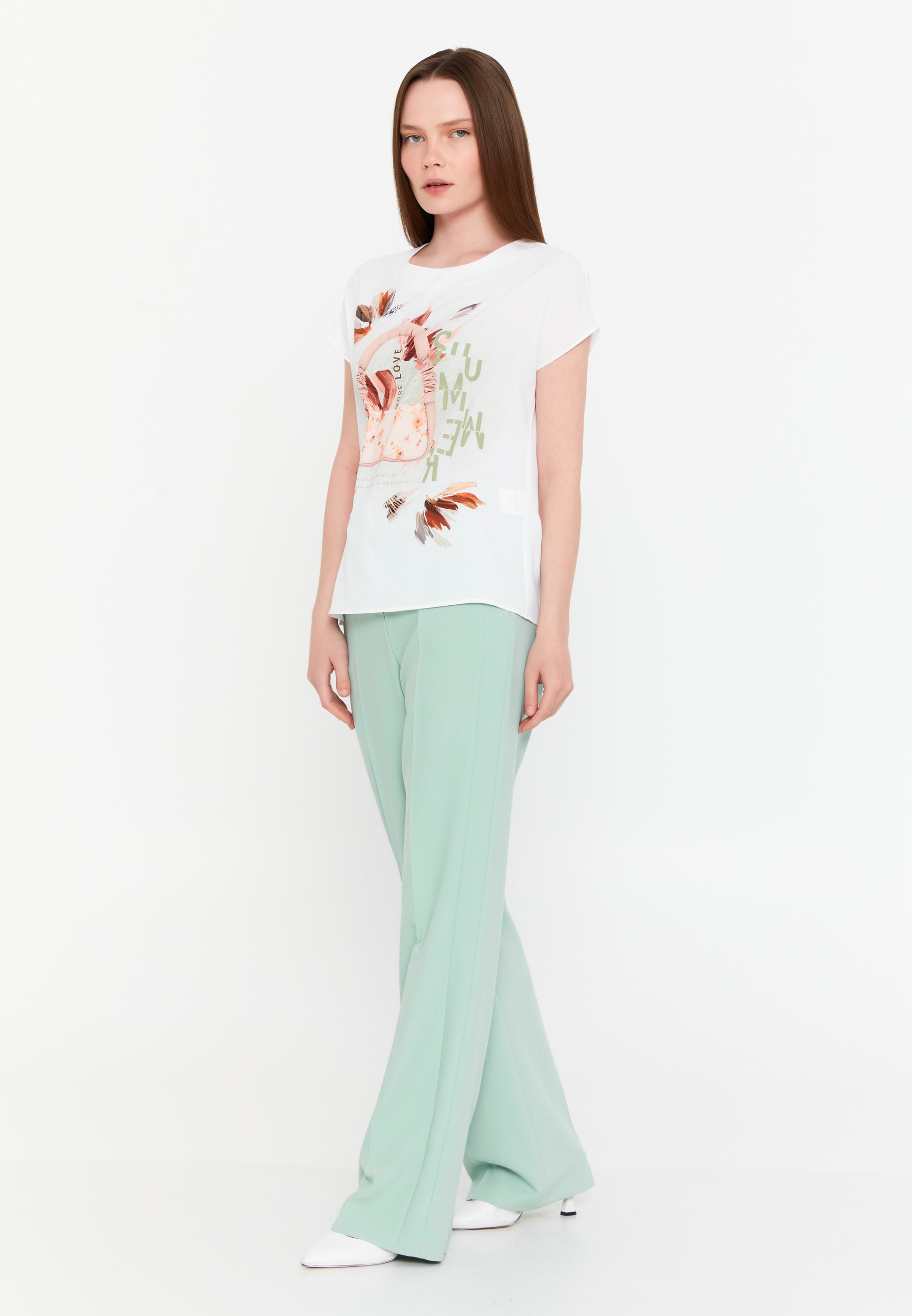 Off Shoulder Printed Regular Blouse mrk035-5165 - Blouse - Istanbul Fashion Center