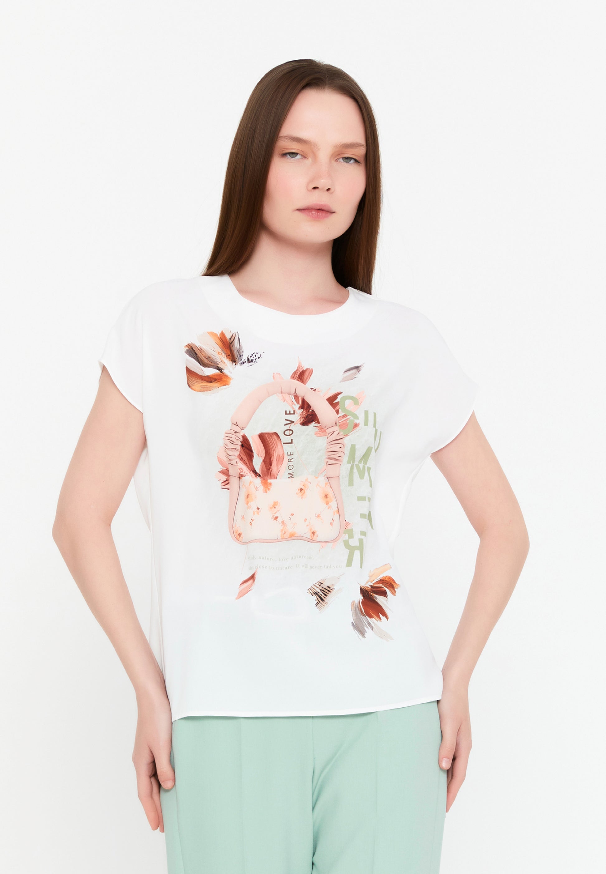 Off Shoulder Printed Regular Blouse mrk035-5165 - Blouse - Istanbul Fashion Center