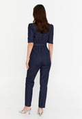 Short Sleeve Solid Color Regular Fit Regular Casual Jumpsuit ris75024 - Casual Jumpsuit - Istanbul Fashion Center