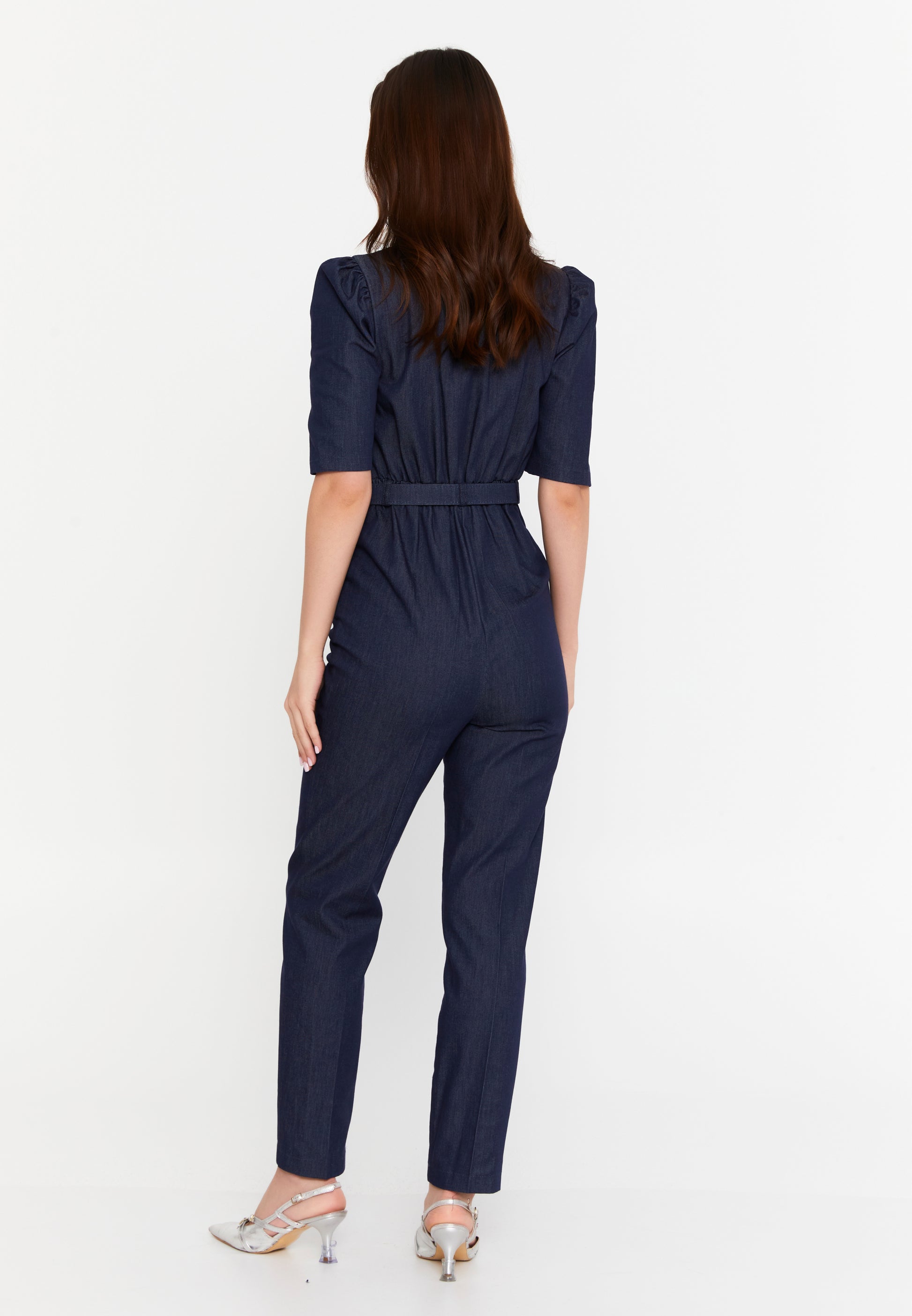 Short Sleeve Solid Color Regular Fit Regular Casual Jumpsuit ris75024 - Casual Jumpsuit - Istanbul Fashion Center
